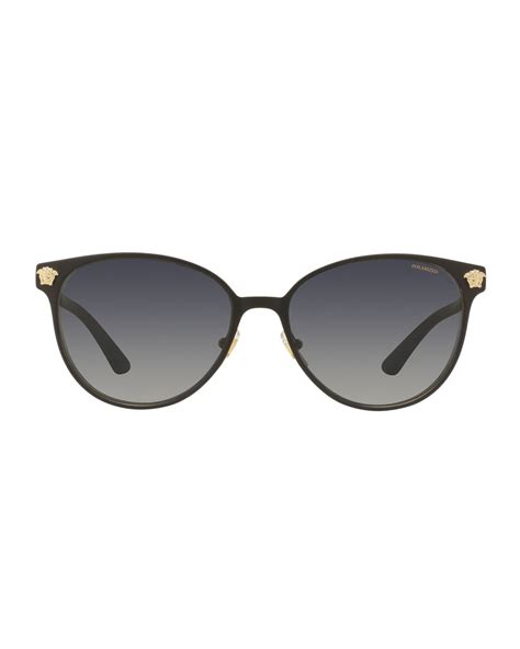 Versace Polarized Medusa Head Round Sunglasses 